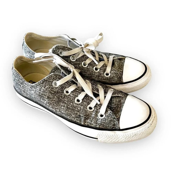 Converse Shoes - Converse Allstar Silver Sparkle Classic Sneakers Size 6 Women’s Wedding Chucks
